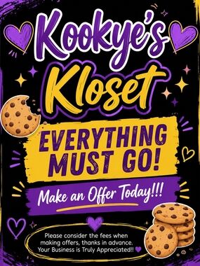 Kookye's Kloset EVERYTHING MUST GO! Graphic Poster - Purple & Yellow